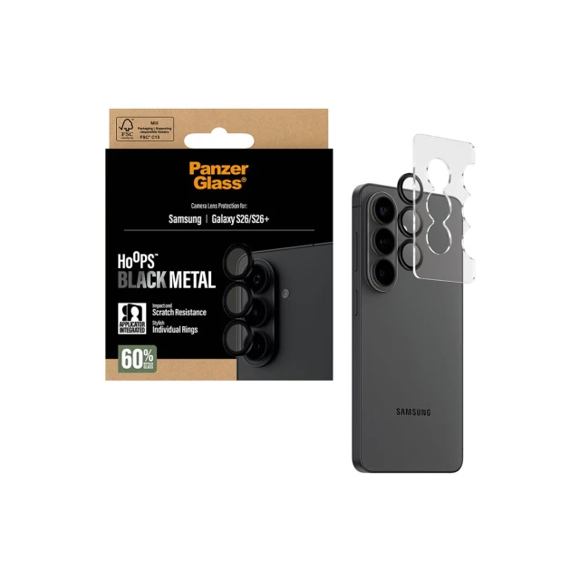 Захист камери PanzerGlass Hoops Samsung Galaxy S26 | S26 Plus Black (5715685034923)