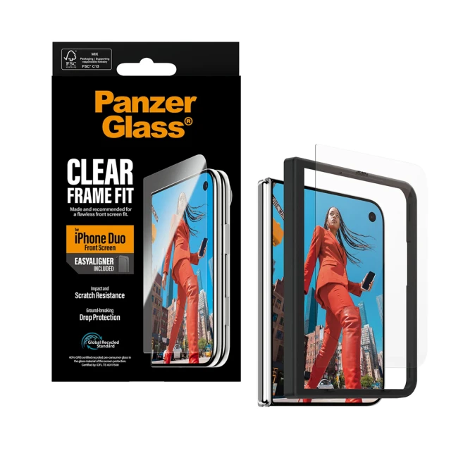 Защитное стекло PanzerGlass FrameFit для Apple iPhone Duo с EasyAligner (5715685054310)