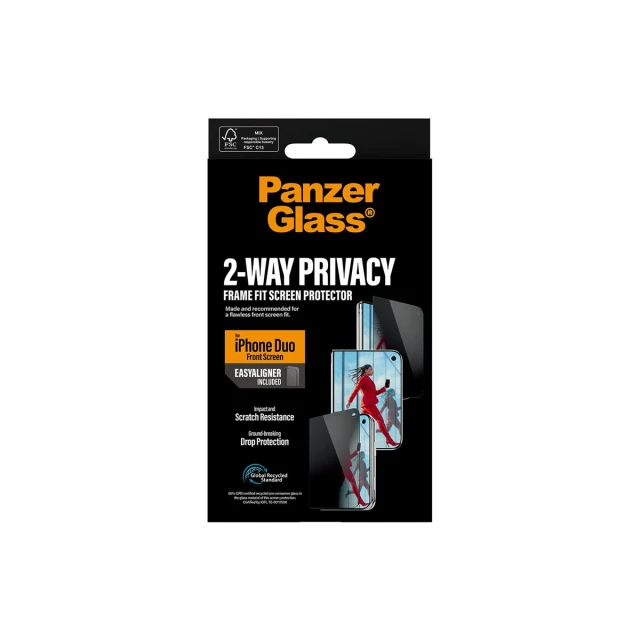 Захисне скло PanzerGlass Privacy з EasyAligner для Apple iPhone Duo (5715685054327)