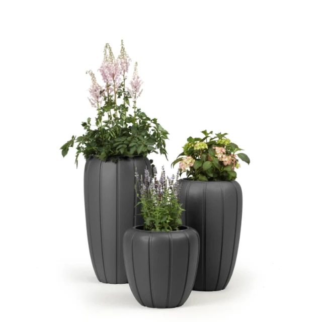 Вазон LAMELA GAJA 400 низький Anthracite (5900119828951)