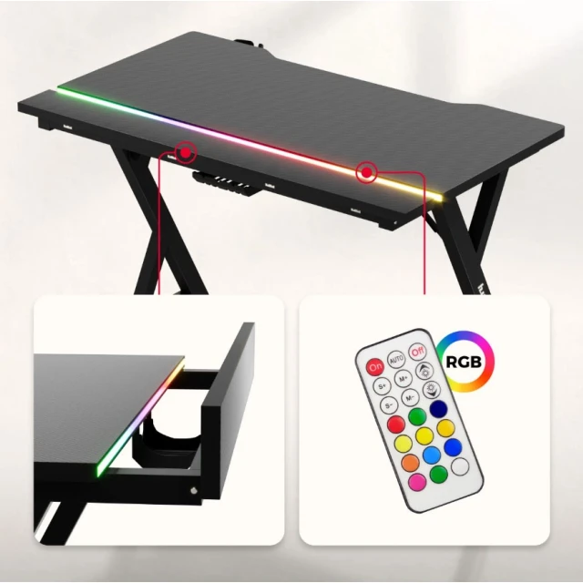 Ігровий стіл Huzaro Hero 2.4 RGB Black (5900415031703)
