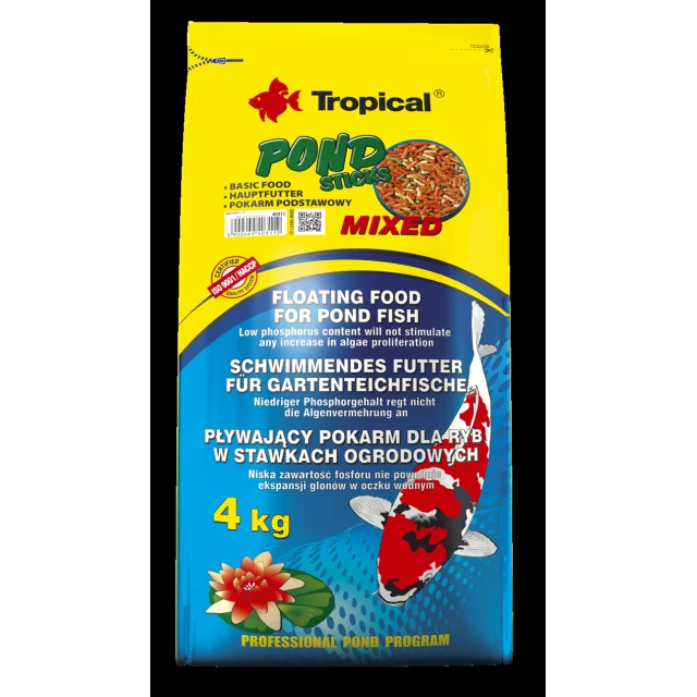 Корм для ставкових риб Tropical Pond Sticks Mixed 4 кг (5900469403112)