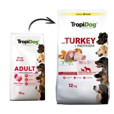 Сухой корм для собак средних и крупных пород Tropidog Premium Adult Medium & Large Breed с индейкой и рисом 12 кг (5900469570371)