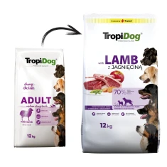 Сухой корм для собак средних и крупных пород Tropidog Premium Adult Medium & Large Breed с ягненком и рисом 12 кг (5900469570579)