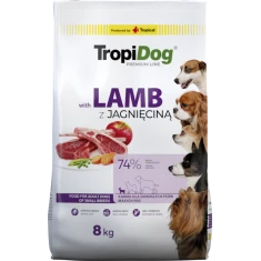 Сухой корм для собак мелких пород Tropidog Premium Adult Small Breeds с ягненком и рисом 8 кг (5900469570678)