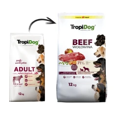 Сухой корм для собак средних и крупных пород Tropidog Premium Adult Medium & Large Breed с говядиной и рисом 12 кг (5900469570777)