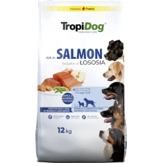 Сухой корм для собак средних и крупных пород Tropidog Premium Adult Medium & Large Breeds с лососем и рисом 12 кг (5900469571170)