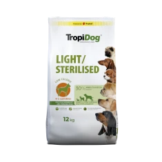 Сухой корм для собак Tropidog Premium Light Sterilised с курицей и рисом 12 кг (5900469571392)