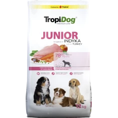 Сухой корм для щенков крупных пород Tropidog Premium Junior с индейкой и рисом 12 кг (5900469572375)