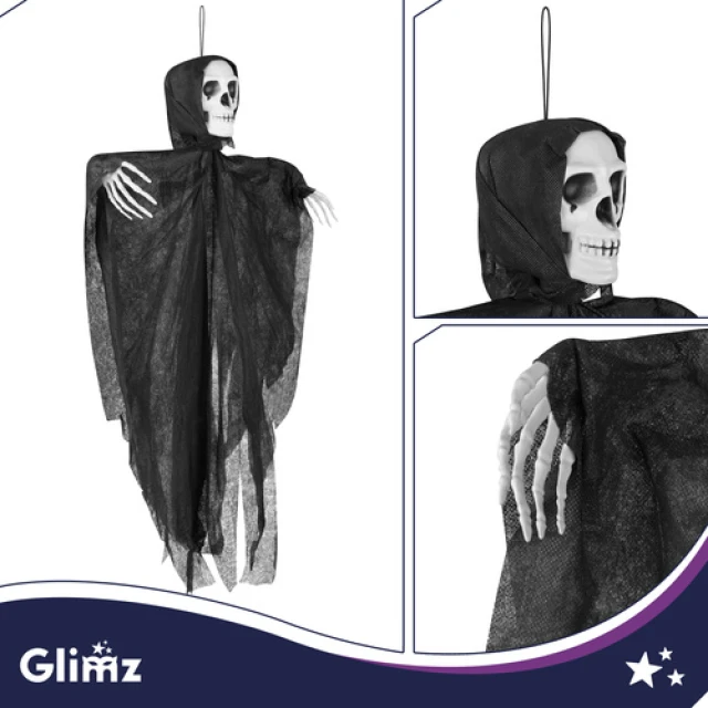 Декорація Скелет підвісний Glimz 75 см Black (5900779910133)