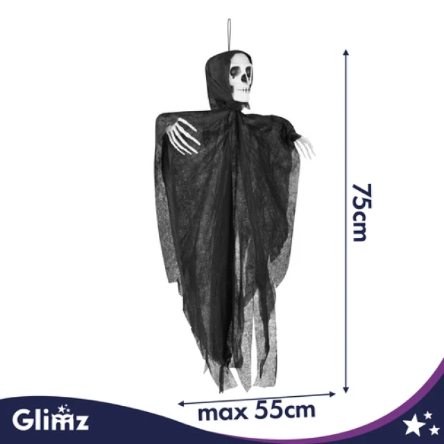 Декорація Скелет підвісний Glimz 75 см Black (5900779910133)