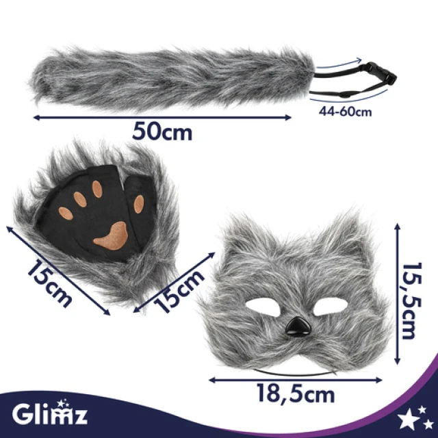 Костюм кота/лиси Glimz 4 елементи Grey (5900779910225)