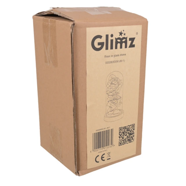 Троянда світлодіодна у скляній вазі Glimz 22 см Red (5900779910232)