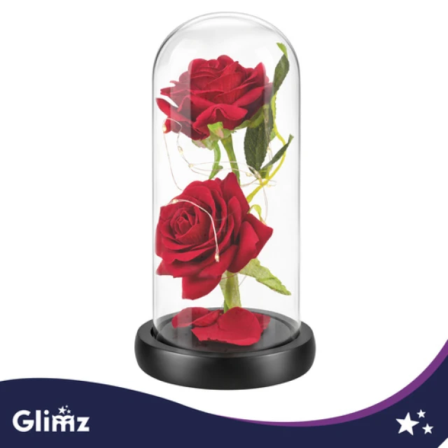 Троянда світлодіодна у скляній вазі Glimz 22 см Red (5900779910232)