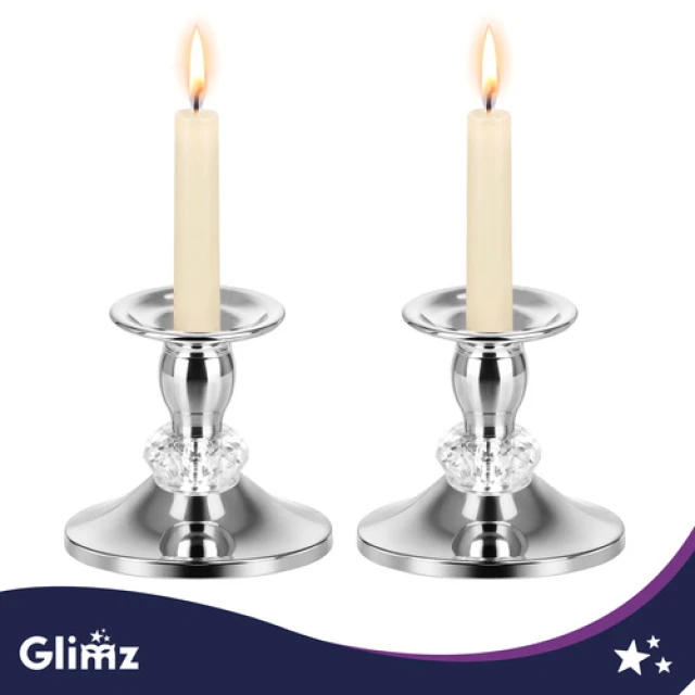 Подсвечник настольный Glimz 8 см 2 шт Silver (5900779910317)