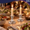 Подсвечник настольный Glimz 8 см 2 шт Silver (5900779910317)