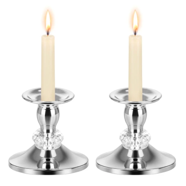 Подсвечник настольный Glimz 8 см 2 шт Silver (5900779910317)