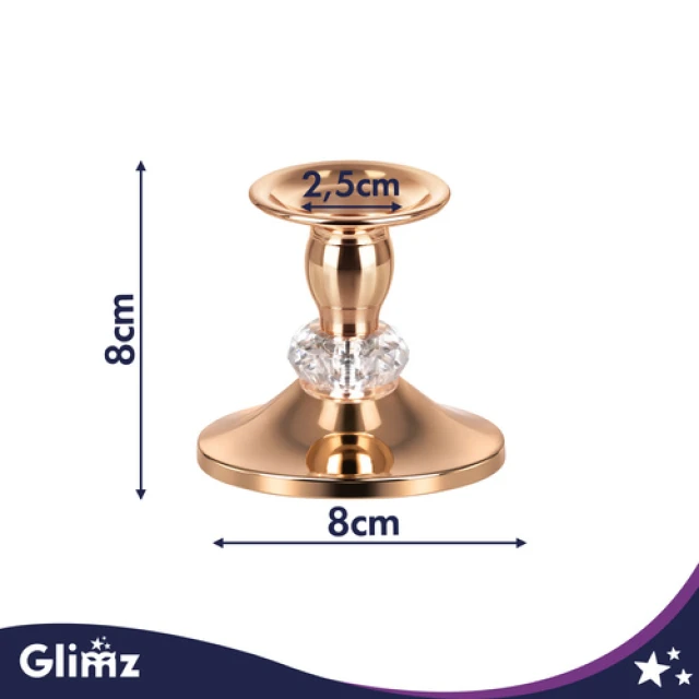 Підсвічник настільний Glimz 8 см 2 шт Gold (5900779910324)