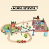 Дерев'яна залізниця Kruzzel 88 елементів з поїздом на батарейках (5900779934993)
