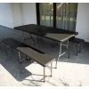 Садовий стіл складаний Gardlov 180 см + 2 лавки Black (5900779940239)
