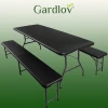 Садовий стіл складаний Gardlov 180 см + 2 лавки Black (5900779940239)
