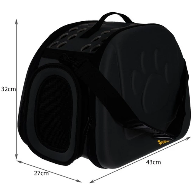 Переноска для собак/котів Purlov Black (5900779940352)