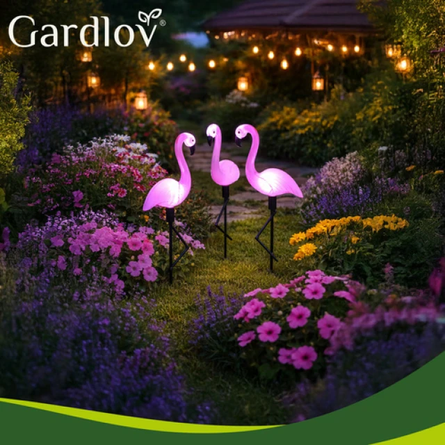 Садовий світильник сонячний Фламінго Gardlov 3 шт (5900779942844)