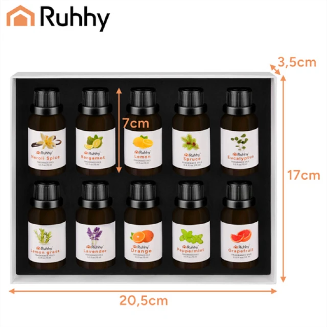 Ароматические масла для диффузора набор Ruhhy 10 шт x 15 мл (5900779943735)