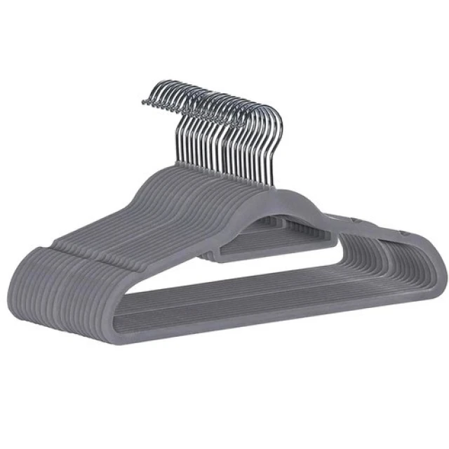 Вішалки для одягу велюрові Ruhhy 20 шт Grey (5900779945500)