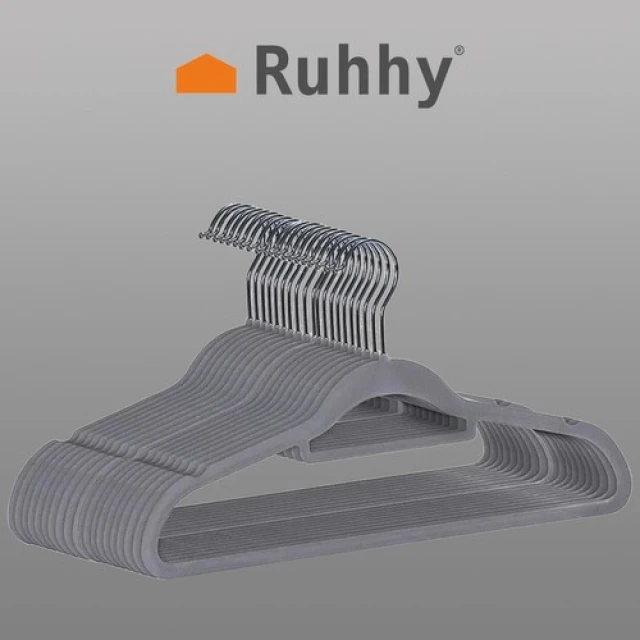 Вішалки для одягу велюрові Ruhhy 20 шт Grey (5900779945500)