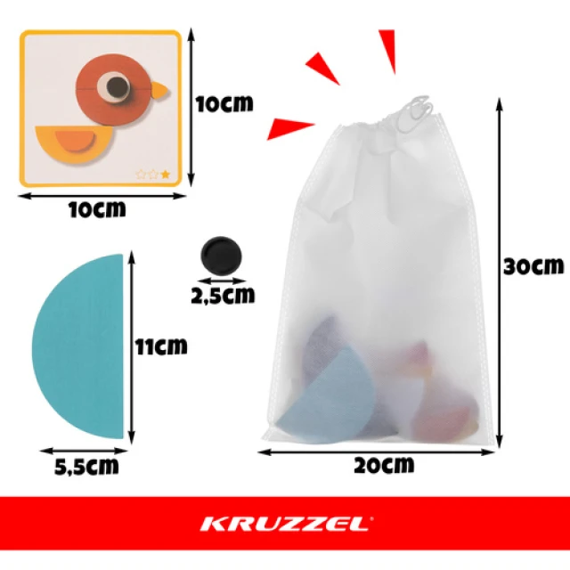 Дерев'яна головоломка-пазл Kruzzel Тваринки (5900779945760)