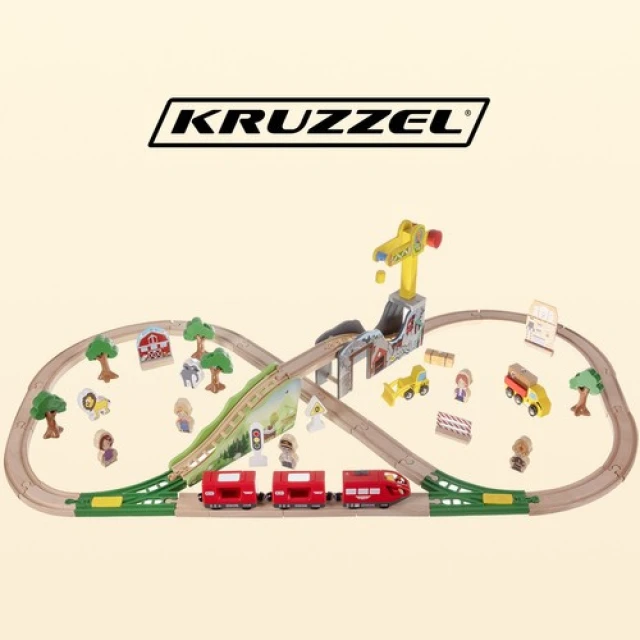 Дерев'яна залізниця Kruzzel 3,2 м 57 деталей (5900779946231)