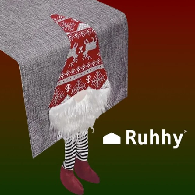 Дорожка на стол рождественская Ruhhy 180 x 33 см Grey (5900779946293)