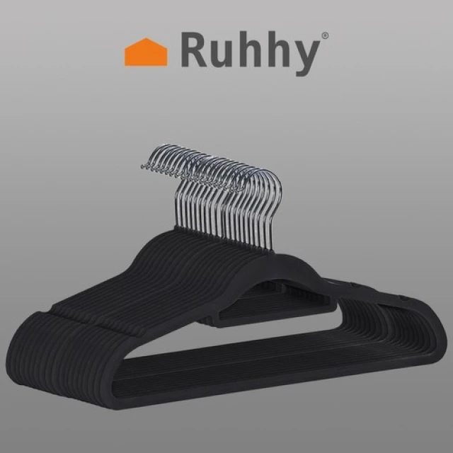 Набор вешалок для одежды Ruhhy 20 шт Black (5900779946521)