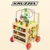 Дерев'яні ходунки-каталка з розвиваючим кубом Kruzzel (5900779946972)