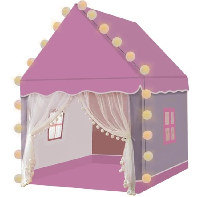 Намет для дітей зі світлодіодними вогниками Kruzzel Pink (5900779947283)