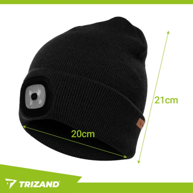 Шапка зимняя с фонариком Trizand Black (5900779947320)