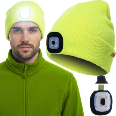 Шапка зимова з ліхтариком Trizand Yellow (5900779947337)