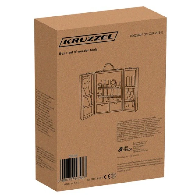 Набор деревянных инструментов с ящиком Kruzzel (5900779947467)