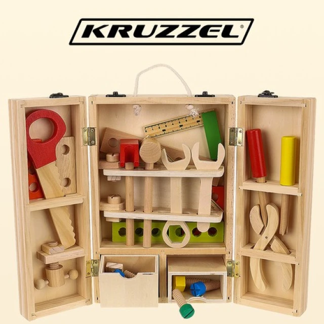 Набор деревянных инструментов с ящиком Kruzzel (5900779947467)