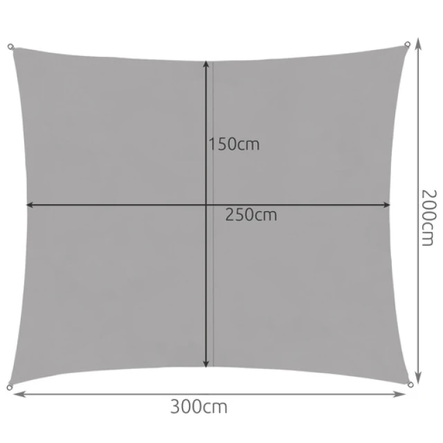 Парус солнцезащитный прямоугольный Gardlov 3x2 м Gray (5900779948921)