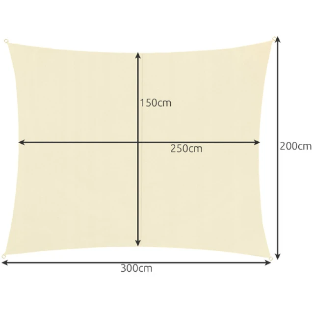Вітрило сонцезахисне прямокутне Gardlov 3x2 м Beige (5900779948938)