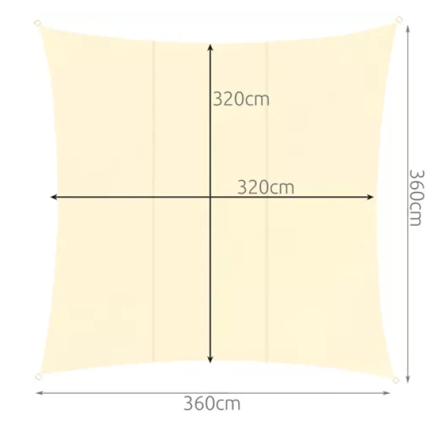Вітрило сонцезахисне квадратне Gardlov 3.6x3.6 м Beige (5900779948952)