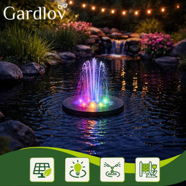 Фонтан плаваючий сонячний Gardlov з LED-підсвіткою (5900779949140)