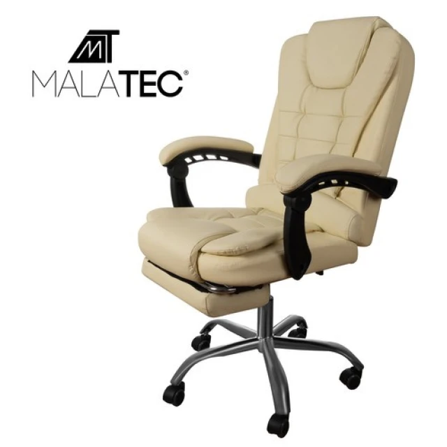 Офісне крісло з підставкою для ніг Malatec Beige (5900779949317)