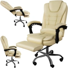 Офісне крісло з підставкою для ніг Malatec Beige (5900779949317)