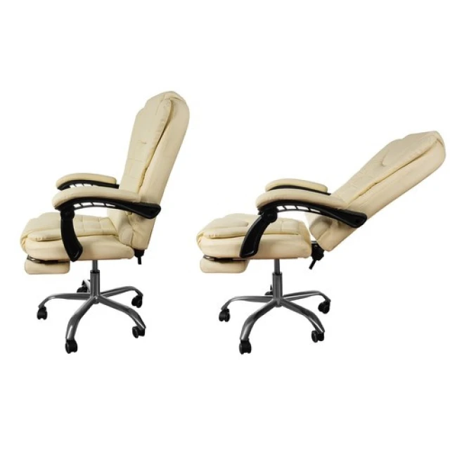 Офісне крісло з підставкою для ніг Malatec Beige (5900779949317)