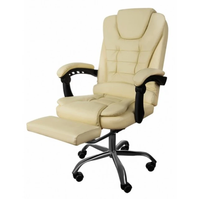 Офісне крісло з підставкою для ніг Malatec Beige (5900779949317)