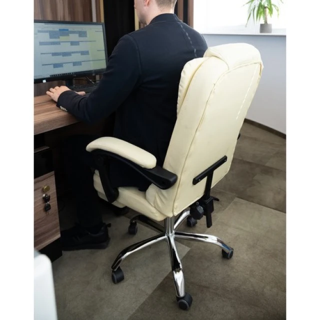 Офісне крісло з підставкою для ніг Malatec Beige (5900779949317)