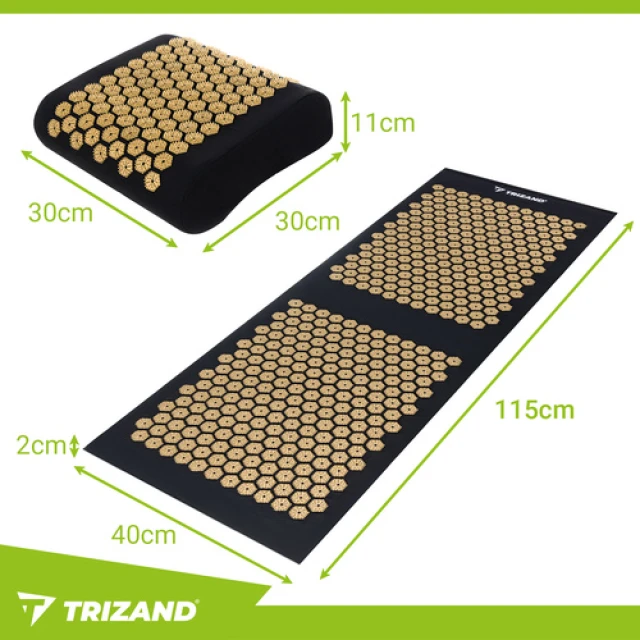 Килимок для акупресури з подушкою Trizand та 2 м'ячами (5900779949454)